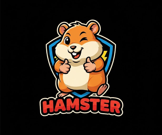 do engine powerful hamster mascot logo with t shirt design