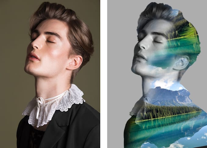 do adobe photoshop editing and double exposure