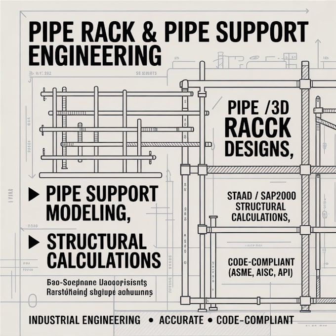 provide expert pipe rack design, pipe support modeling, structural calculation
