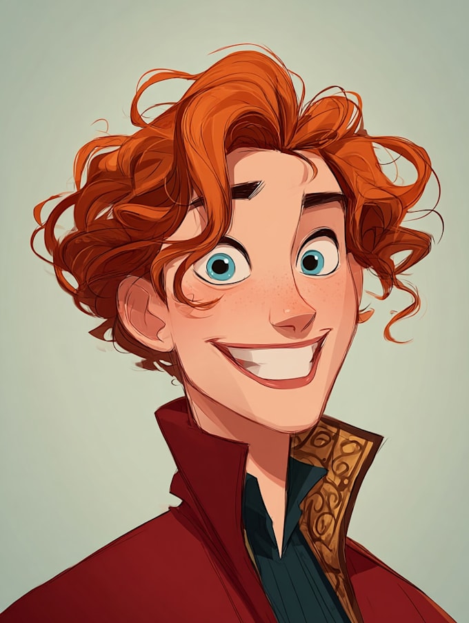beautiful portrait in disney cartoon