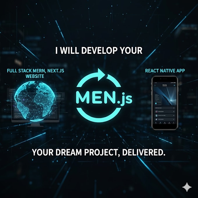 develop your full stack mern next js website or react native app