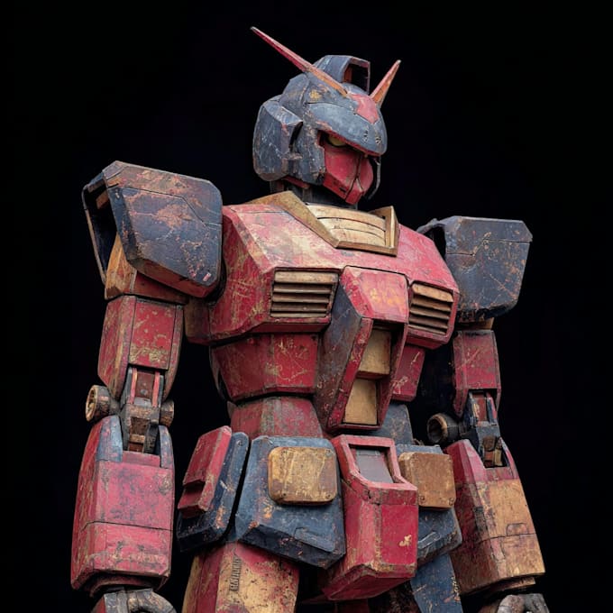 custom futuristic mecha robot character art