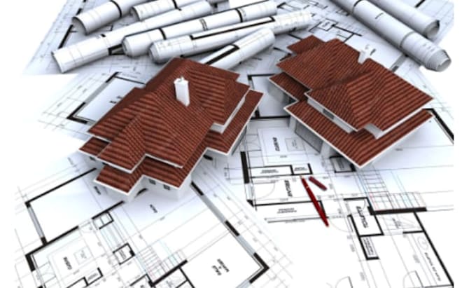 design architectural 2d floor plans elevations sections roof site plans
