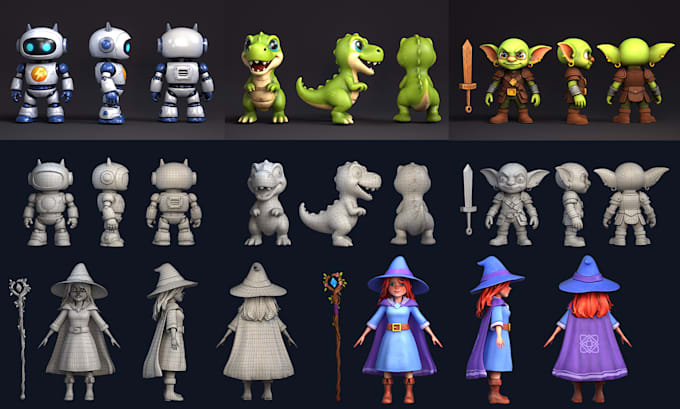 create low poly 3d characters for games
