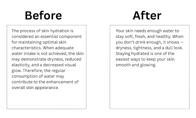 rewrite your content into clear, natural writing