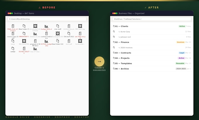 organize your files, folders, and business documents for easy access