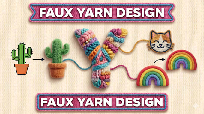 convert your flat artwork into faux yarn, crochet, or knitted texture
