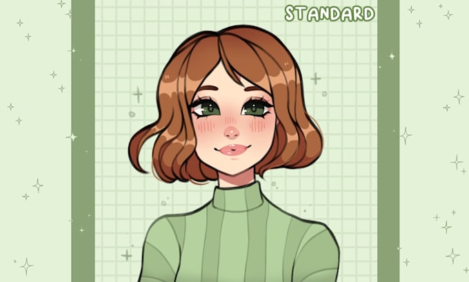 create a cute soft portrait in pastel style
