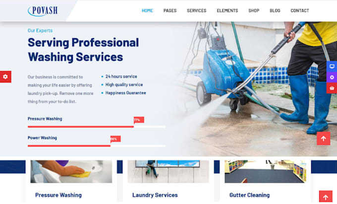 design cleaning service website pressure washing website