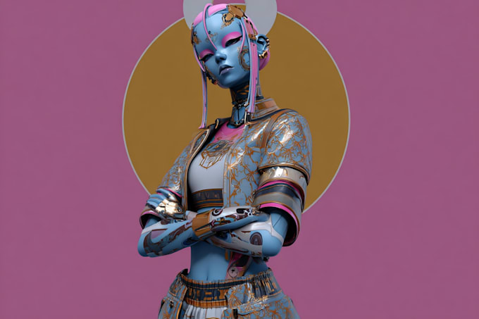 do unique nft art character for collection with metadata