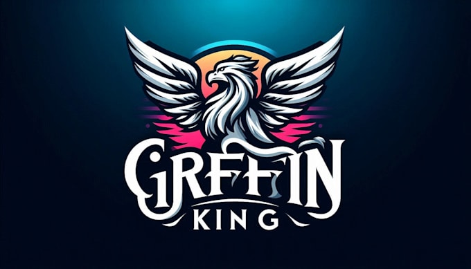 create grifin king mascot logo with text with any file