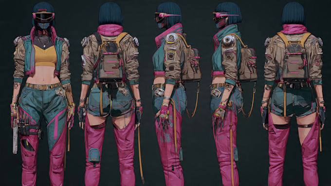 anime, cyberpunk or streetwear character illustrations