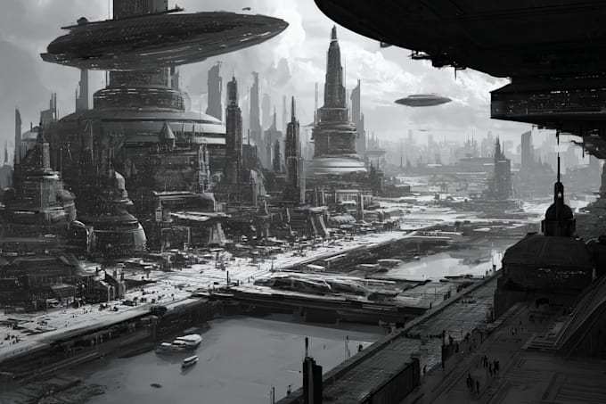 Make cyberpunk illustration sci fi futuristic city fantasy by ...
