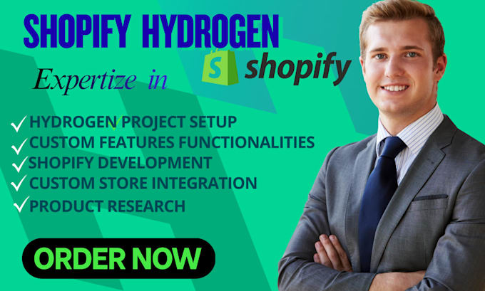 build shopify hydrogen headless storefront, custom react pages and head features