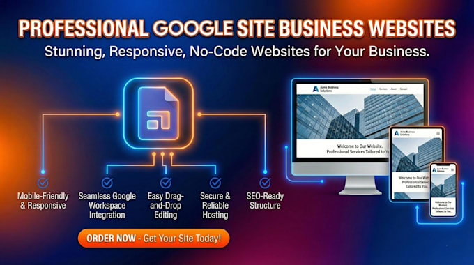 create a professional business website using google sites