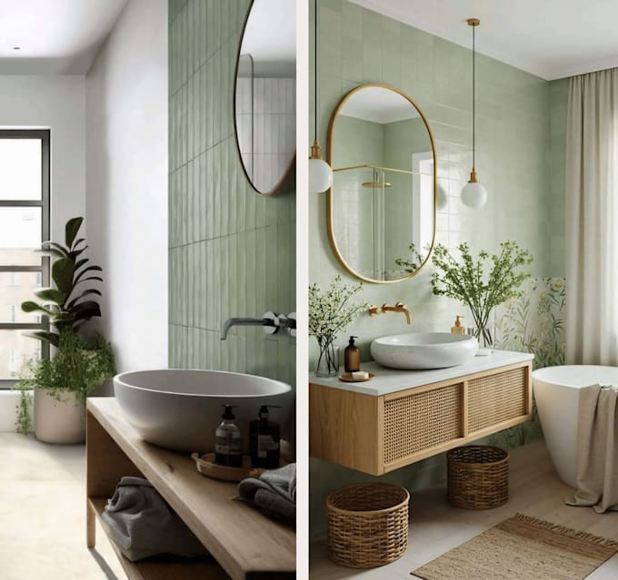 do interior 3d modelling and rendering of bathroom