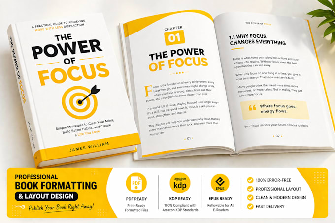 do book formatting and layout design for print and kindle