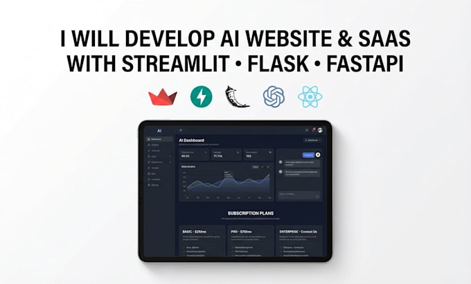 develop ai website ai saas ai web app with streamlit flask fastapi llms openai