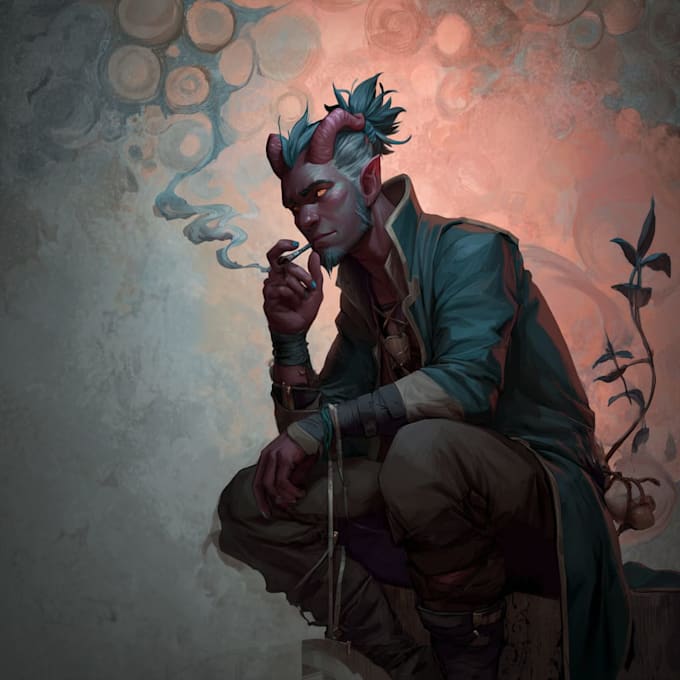 paint your dark fantasy dnd character illustration