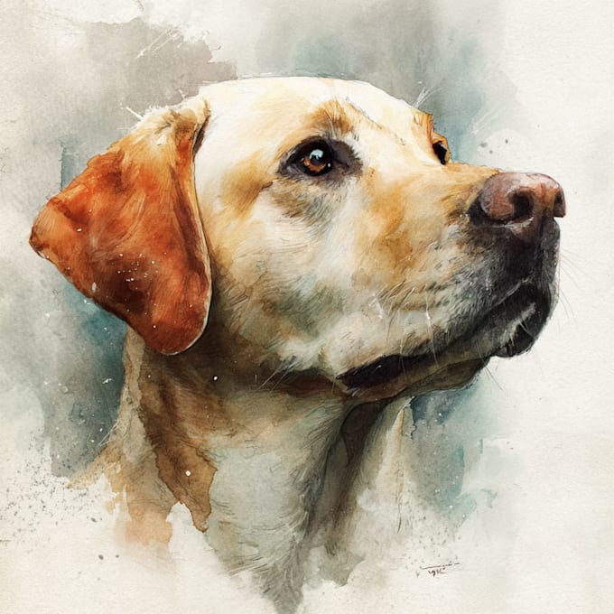 draw watercolor pet portrait