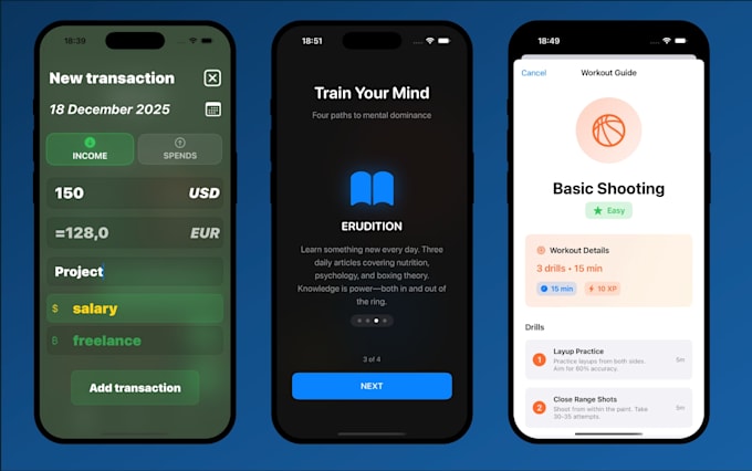 develop ios native app on swiftui and swift