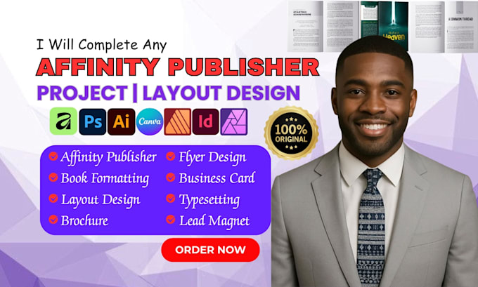 do any affinity publisher project, layout design, indesign