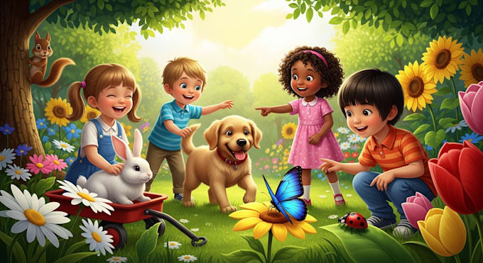 do children book illustration, children ebook, children ebook illustration