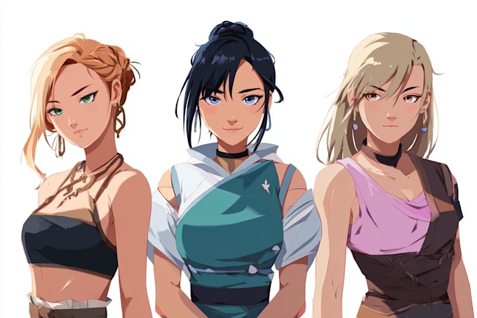 anime style characters commission