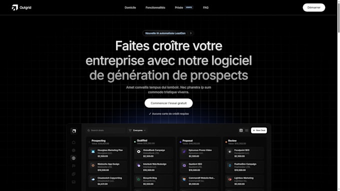 create a french professional wordpress website with SEO