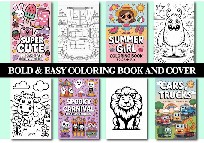 create a bold and easy coloring book for amazon KDP