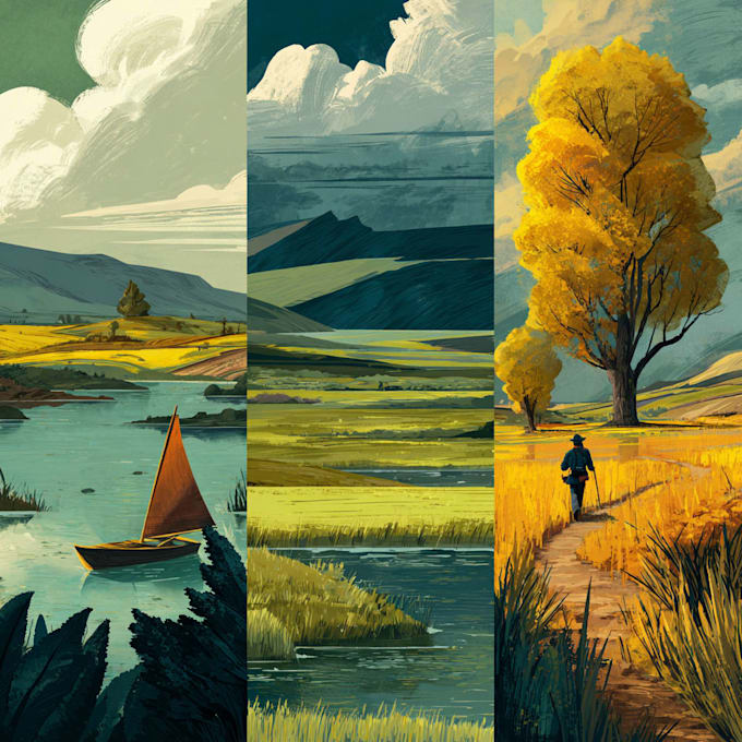 draw a landscape illustration