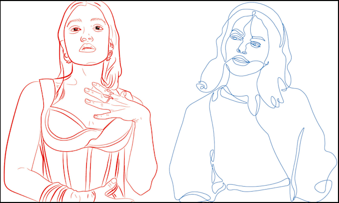 draw unique one line art, minimalist line art, vector line art illustration