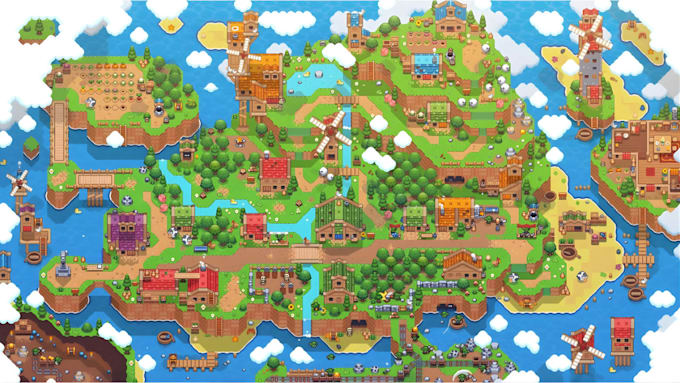 Draw custom 2d game map fantasy board game game ui, isometric map art ...