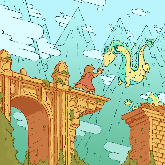 create cute childrens illustrations in my art style