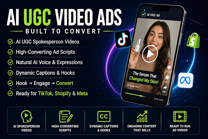 create high converting ai ugc video ads for tiktok, shopify, and meta