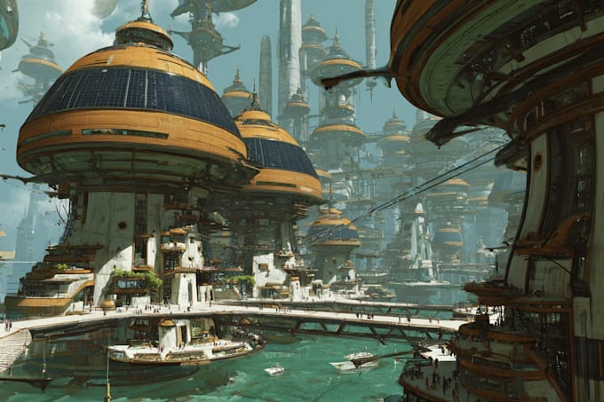 Desing a sci fi and cyberpunk futuristic city art by Waustmino | Fiverr
