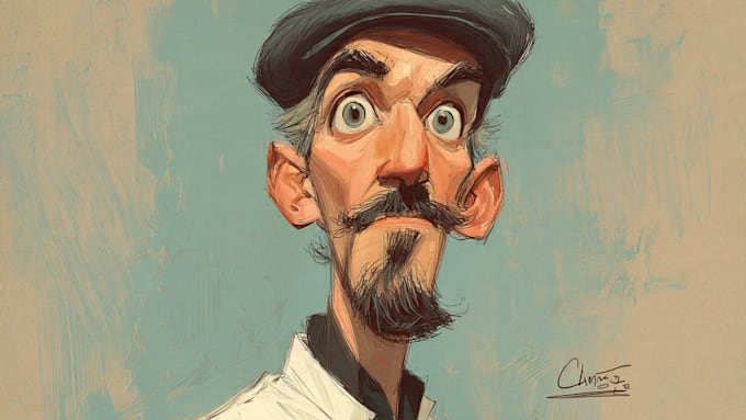 draw artistic cartoon caricatures