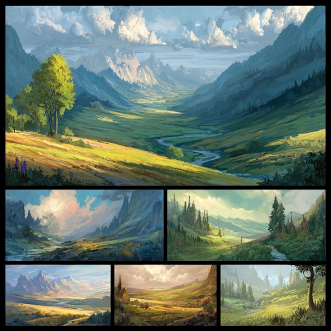 do fantasy background and landscape