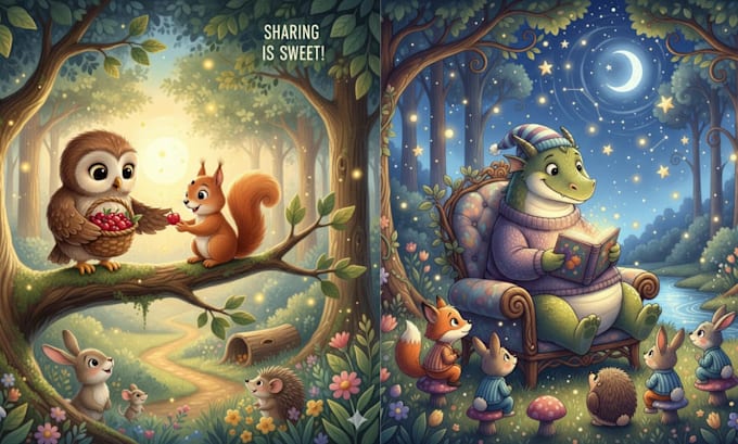 develop a childrens storybook with engaging characters and simple plot for kids