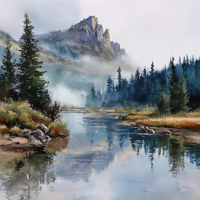make watercolor landscape design