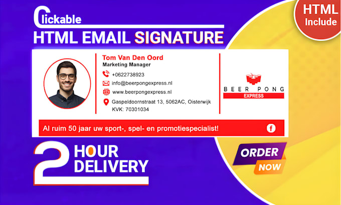 create a professional HTML email signature for your business