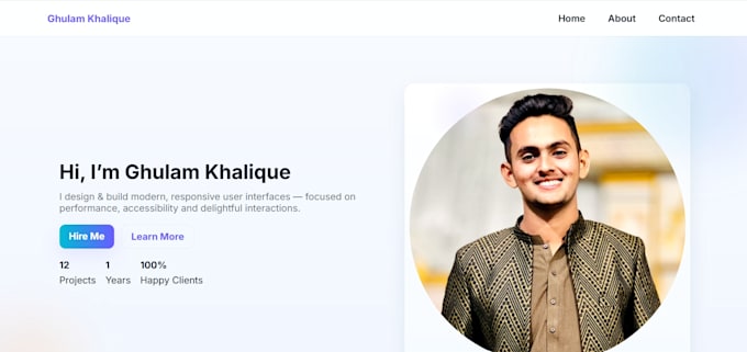 develop a professional, responsive, and modern frontend website