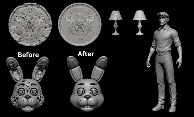 model, edit, modify, and prepare 3d scan cleanup 3d stl files for 3d printing