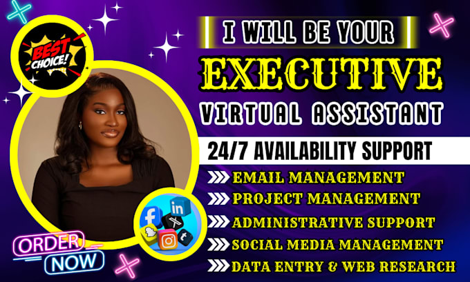 be your executive virtual assistant for admin, calendar and inbox