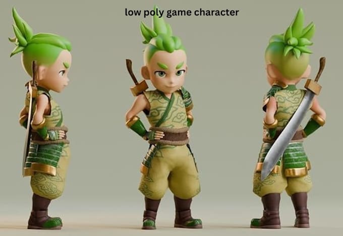 Create low poly stylized 3d game character rigged game ready for unity ...