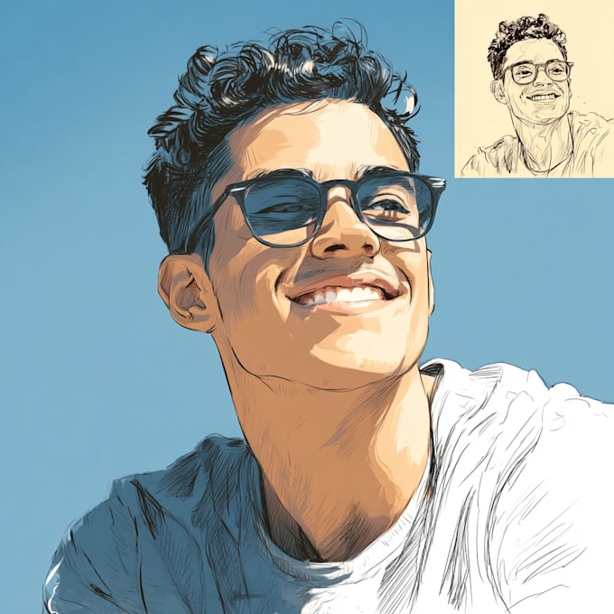 design vector portraits and cartoon illustrations