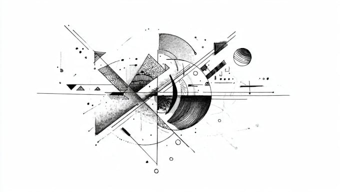 draw a unique abstract graphic fine line tattoo design