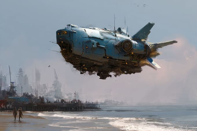 make concept art spaceship or vehicle design