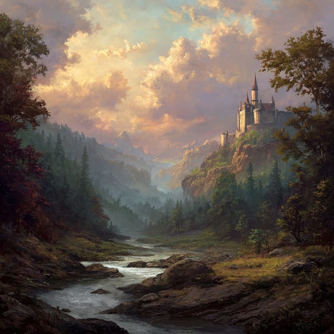 do fantasy landscape illustrations