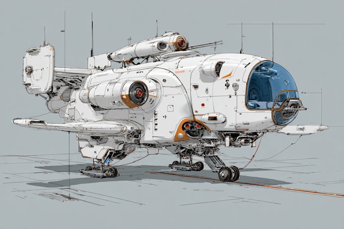 making a sci fi spaceship art